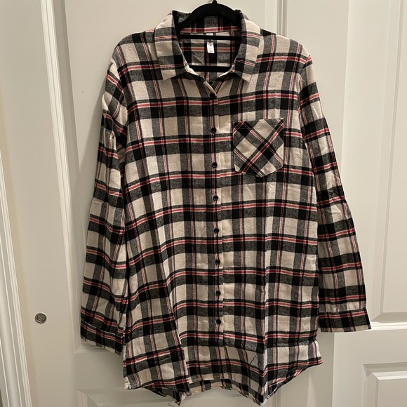 NWOT LS red/black plaid shirt, XL - Picture 1 of 5